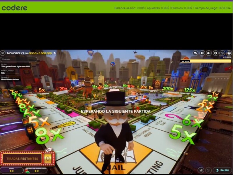 Símbolos y gráficos de Monopoly Live Codere