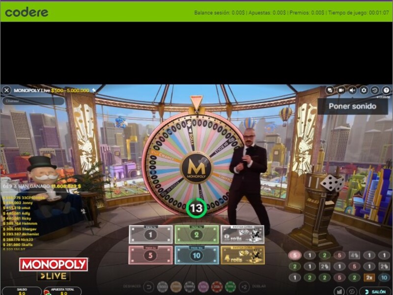 Cómo jugar Monopoly Live en Codere