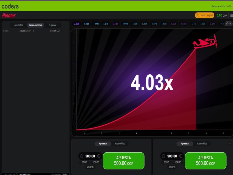 Características de Aviator en Codere