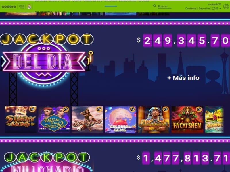 Tipos de Jackpot en el casino Codere